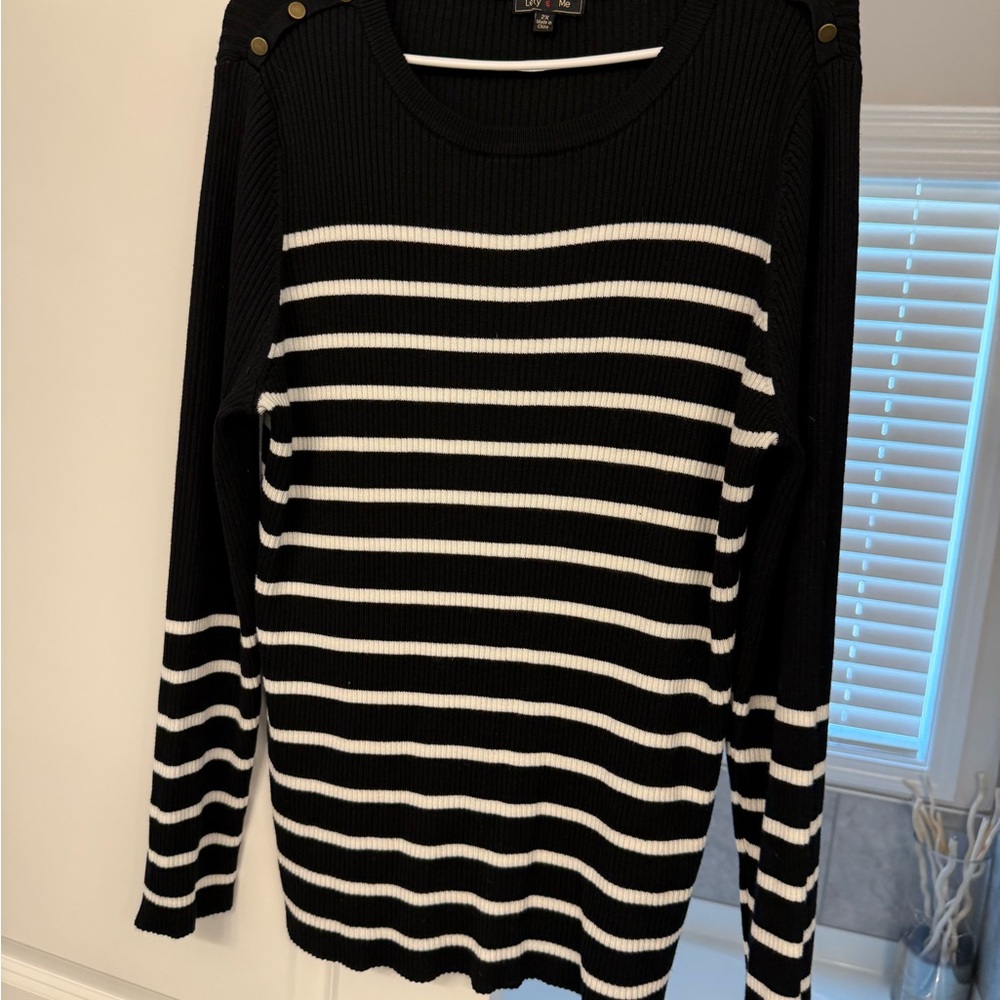 Striped Black & White Crewneck Sweater